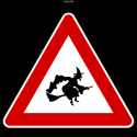 17677 Warning witches! 125x125 Pocket Signs by Attila Sandor Gerendi